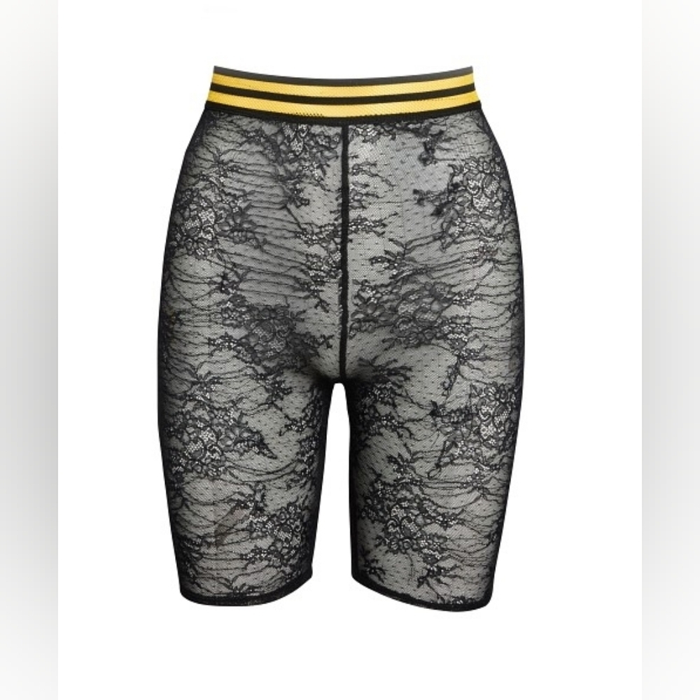 NWT For Love & Lemons Skivvies Julienne Lace Biker Short Black